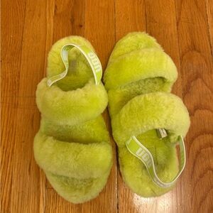 UGG Fluffy Lime Green Oh Yeah Slippers